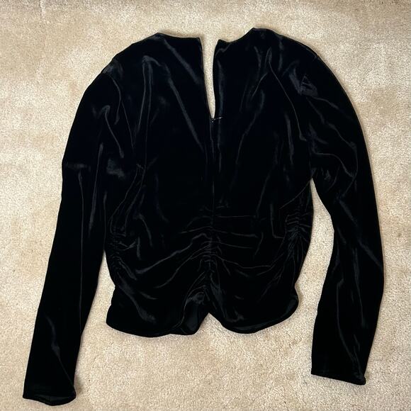 Veronica Beard Palona Top in Black Velvet Ruched V-neck Sz 10 NWT! - Picture 6 of 11
